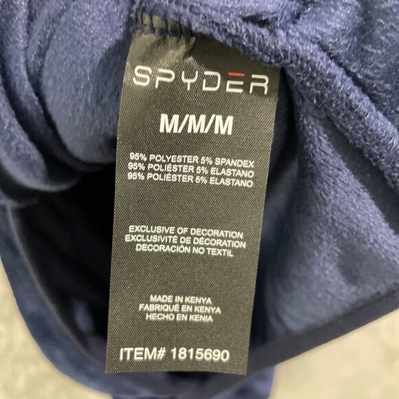 NEW Spyder Mens M Navy Blue Quarter-Zip Pullover Ribbed Sweatshirt - Picture 4 of 6